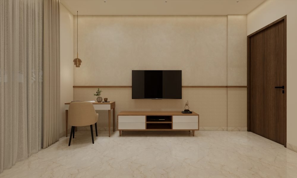 Parents room tv wall